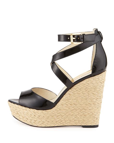 michael michael kors gabriela leather wedge|Michael Kors Leather Gabriella Wedge Sandal .